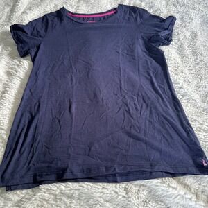 Joules Nessa Navy Short Sleeve T-Shirt | US 8 UK 12 | Embroidered Hare